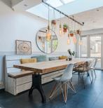 Teakhouten Eettafel met Gietijzer Onderstel 280x110, Huis en Inrichting, Ophalen, 100 tot 150 cm, Teakhout, 200 cm of meer