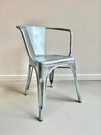 Gegalvaniseerd metalen stoel met armleuning in Tolix Stijl, Huis en Inrichting, Stoelen, Ophalen, Metaal, Industrieel Design Tolix Frans Midcentury