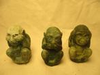 3x beeldjes aapjes horen zien en zwijgen antiek ?, Antiek en Kunst, Verzenden