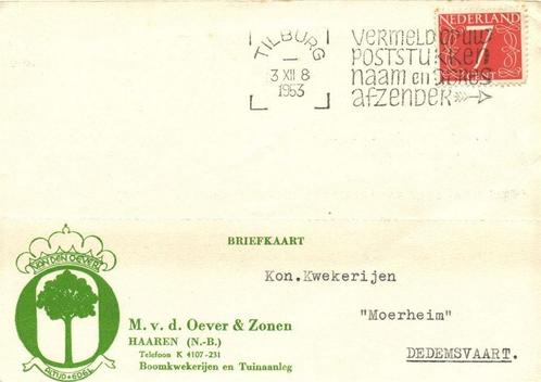 M. v.d. Oever + Zonen, Haaren [N.-B.] - 12.1953 - briefkaart, Postzegels en Munten, Brieven en Enveloppen | Nederland, Briefkaart