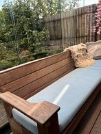 Hardhouten meranti tuinbank, Ophalen of Verzenden, Zo goed als nieuw, Hout