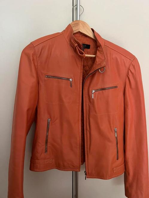 Arma leren zomerjas - echt leer 🌸, Kleding | Dames, Jassen | Zomer, Zo goed als nieuw, Maat 38/40 (M), Oranje, Ophalen of Verzenden