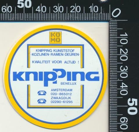 Sticker: Knipping Kunstof kozijnen ramen deuren - Amsterdam, Ophalen of Verzenden, Zo goed als nieuw, Bedrijf of Vereniging