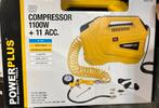 Draagbare compressor PowerPlus powx1706 1100W, Doe-het-zelf en Verbouw, 6 tot 10 bar, Nieuw, Ophalen of Verzenden, Minder dan 200 liter/min