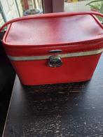 Vintage beauty koffer, Sieraden, Tassen en Uiterlijk, Beautycases, Gebruikt, Ophalen of Verzenden, Hardcase, Rood