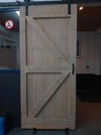Schuifdeur van steigerhout compleet met rail, Doe-het-zelf en Verbouw, Deuren en Horren, Ophalen, 80 tot 100 cm, Binnendeur, Minder dan 200 cm