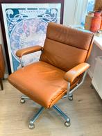 Vintage lederen bureaustoel of fauteuil, Ophalen, Gebruikt, Minder dan 75 cm, Leer