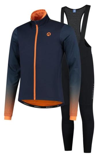 Fietskledingset Rogelli Winter Trace blauw /oranje/zwart   beschikbaar voor biedingen