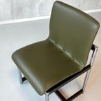 Thereca eetkamerstoel vintage design groen leer palissander, Overige kleuren, Vintage, Ophalen of Verzenden, Eén