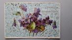 Viooltjes hartelijk gefeliciteerd 1914, Verzamelen, Ansichtkaarten | Themakaarten, Ophalen of Verzenden, Voor 1920, Gelopen