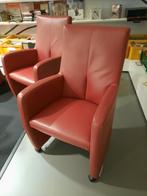 6 rode leren stoelen Leolux, Huis en Inrichting, Stoelen, Ophalen, Gebruikt, Rood