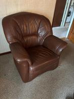 Fauteuil leer (2 stuks), Huis en Inrichting, Fauteuils, Ophalen, Klassiek, Zo goed als nieuw, 50 tot 75 cm