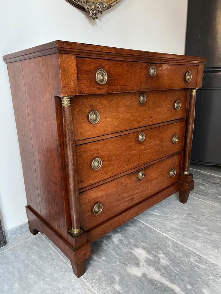 Antieke Empire Hollandse 4-ladenkast ., Antiek en Kunst, Antiek | Meubels | Kasten, Ophalen of Verzenden