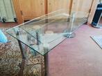Dexter salontafel chroom glas wiel onderblad vintage design, Ophalen