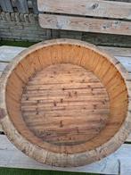 Mooie zware oude houten olijfbak met mooie details, Ophalen