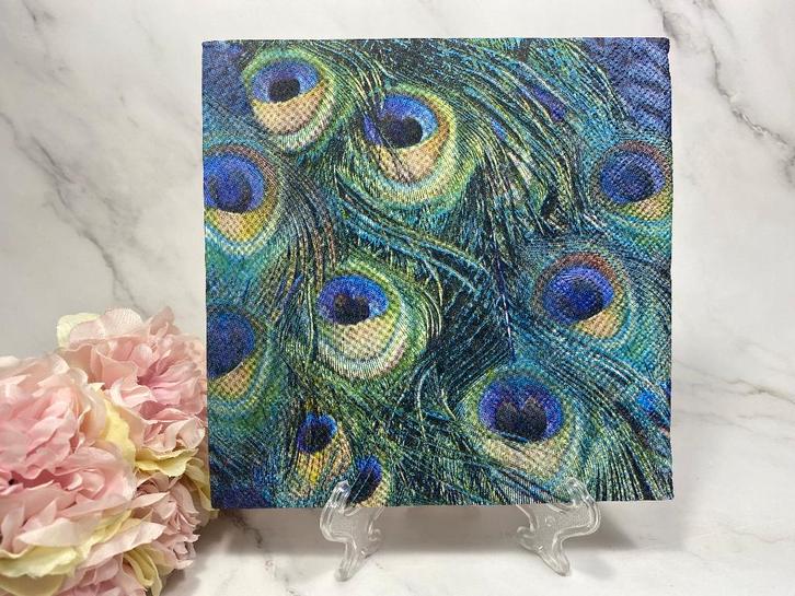 Knutsel servetten pauwen veren decoupage nr 507, Hobby en Vrije tijd, Knutselen, Nieuw, Materiaal, Ophalen of Verzenden