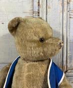 Grote jaren 50 stro gevulde beer met houten schijven, Verzamelen, Beren en Cherished Teddies, Ophalen of Verzenden, Gebruikt, Stoffen beer