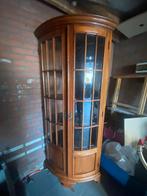 Antieke hoekkast met glazen deuren, Huis en Inrichting, Ophalen, Overige materialen, Gebruikt, 50 tot 100 cm