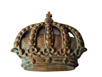 Antieke muurdecoratie bronzen Zweedse kroon van SJ beschikbaar voor biedingen
