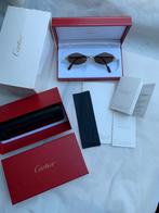 Vintage Cartier C 22k verguld fullset, Zonnebril, Blauw, Nieuw, Ophalen