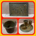 129 Antiek Latoen koperen plaat / lijm Pot /Koperen Rookstel, Antiek en Kunst, Antiek | Koper en Brons, Ophalen of Verzenden