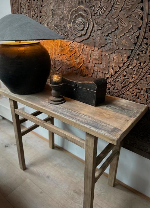 Chinese sidetable wandtafel elmwood oosters sober sleets, Antiek en Kunst, Curiosa en Brocante, Ophalen