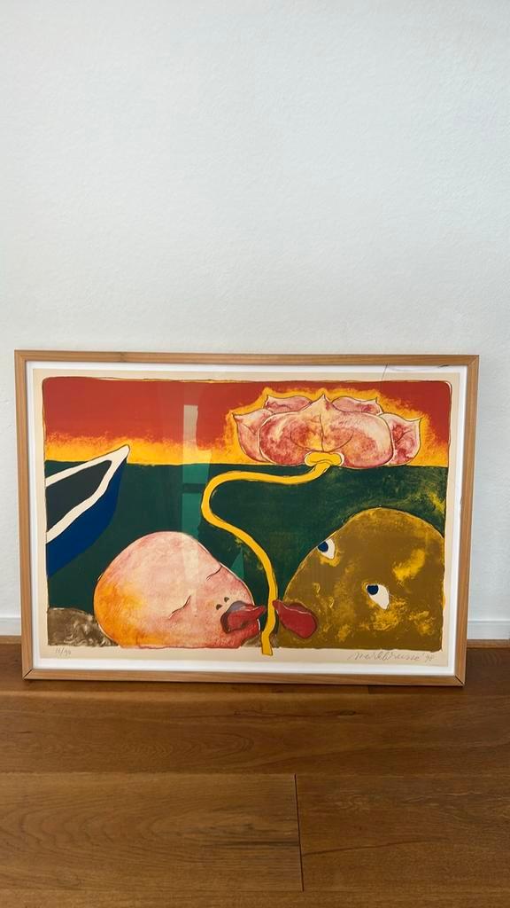 Mark Brusse Litho '98, Ingelijst, Gesigneerd & Genummerd, Antiek en Kunst, Kunst | Litho's en Zeefdrukken, Ophalen