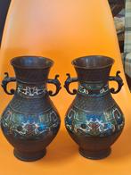 Bronzen Chinese Cloisonné Vazen - Set van 2, Ophalen of Verzenden