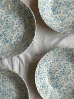 Vintage Blauw Bloemen Borden - Set van 4, Ophalen of Verzenden, Zo goed als nieuw, Bord(en), Overige stijlen