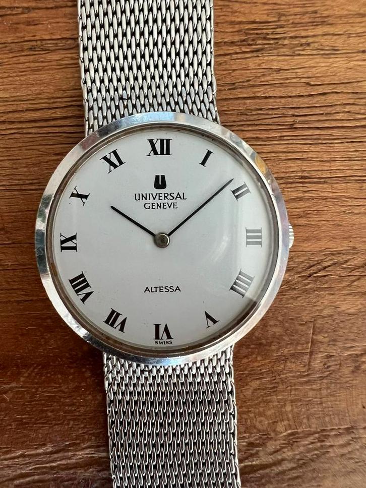 Vintage Universal Geneve Altessa horloge, Sieraden, Tassen en Uiterlijk, Horloges | Antiek, Overige merken, Staal, 1960 of later