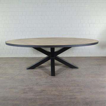 22506 Eettafel Tafel Eiken Ovaal 2,40 m x 1,10 m beschikbaar voor biedingen
