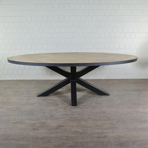 22506 Eettafel Tafel Eiken Ovaal 2,40 m x 1,10 m, Huis en Inrichting, Tafels | Eettafels, Nieuw, 100 tot 150 cm, 200 cm of meer