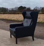Vintage Deens Design oorfauteuil LuLu van Stouby, Ophalen, Zo goed als nieuw, Leer, Danish design klassiek