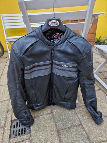 Alpinestars leren motorjas  52met rugprotector en binnenja