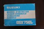 Suzuki GSX750L 1980 motorfiets handleiding handbuch GSX 750, Ophalen of Verzenden, Suzuki