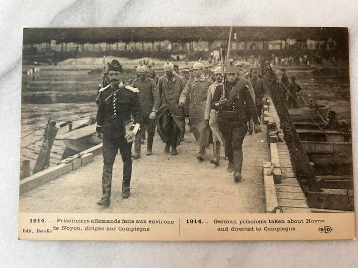 Wo1: ak Duitse gevangenen te Noyon dragons bewaking, Verzamelen, Militaria | Algemeen, Landmacht, Foto of Poster, Duitsland, Verzenden