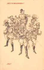 Militair WW1 Wie is Begonnen, Hij Cartoon, Verzamelen, Ophalen of Verzenden, Voor 1920, Gelopen, Politiek en Historie