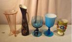 5 Mooie antieke Siervazen / Sierglazen - porselein en glas, Ophalen of Verzenden