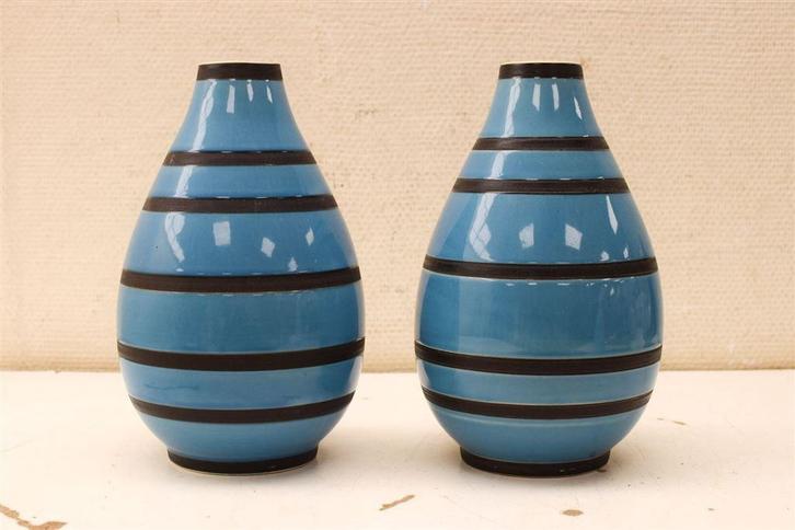 2 stuks vazen 39992, Huis en Inrichting, Woonaccessoires | Vazen, Gebruikt, Overige kleuren, Minder dan 50 cm, Aardewerk of Porselein