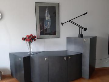 3 blauwgrijze BUFFETKASTEN van Team by Wellis Triangolo beschikbaar voor biedingen