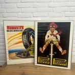 2 Pirelli Vintage posters ingelijst achter glas, Ophalen of Verzenden, Zo goed als nieuw, Rechthoekig Staand