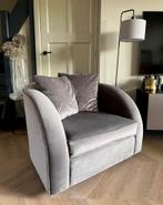 Richmond interiors fauteuil grijs velvet, Huis en Inrichting, Fauteuils, 75 tot 100 cm, Stof, 75 tot 100 cm, Zo goed als nieuw