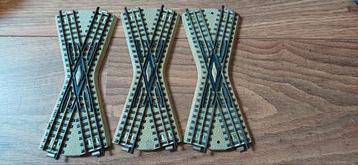 Vintage Märklin M-Kruiswissel -Rails met middenrail. beschikbaar voor biedingen