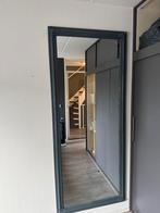 Grote rechthoekige spiegel met sierlijke lijst, Ophalen, Gebruikt, 75 tot 100 cm, 150 tot 200 cm