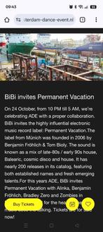 ADE tickets voor BiBi invites permanent vacation., Tickets en Kaartjes, Drie personen of meer