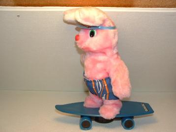 DURACELL VINTAGE KONIJN PLUCHE ROZE MET BLAUWE KORTE  beschikbaar voor biedingen