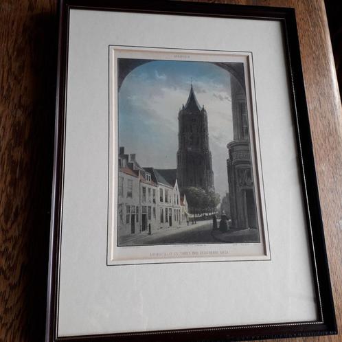 Gorinchem: Kruisstraat + Toren Hervormde Kerk 1860? Kuypers, Verzamelen, Foto's en Prenten, Gebruikt, Prent, Gebouw, Voor 1940