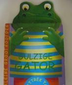 Gulzige gator - leuk kartonboek met uittrekbare alligator, Ophalen of Verzenden, Zo goed als nieuw