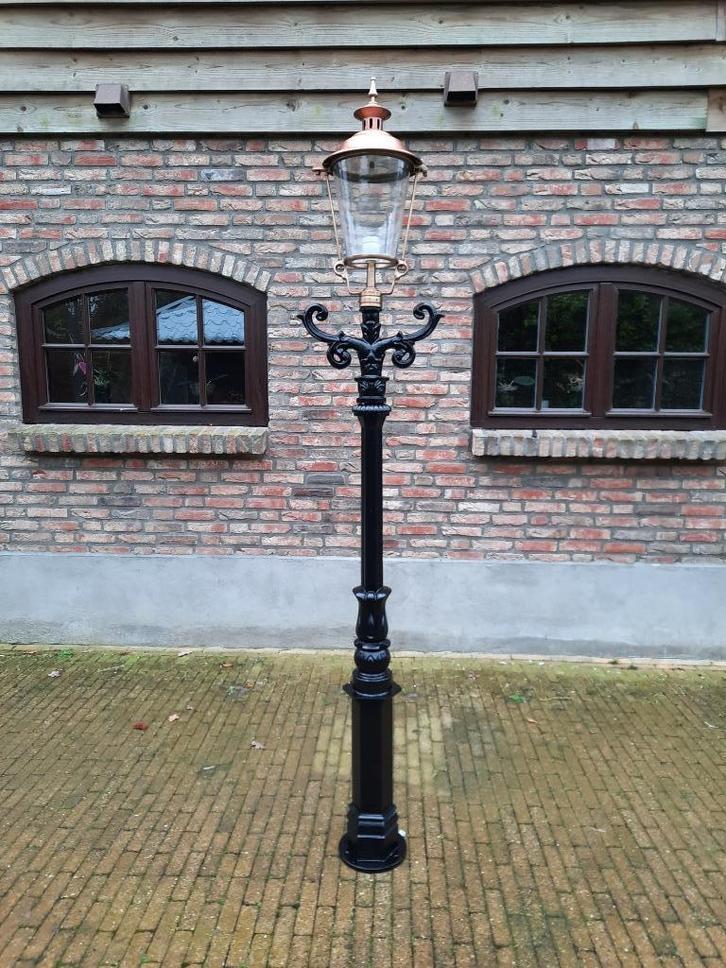 klassieke lantaarnpaal buitenlamp lichtmast tuinverlichting, Tuin en Terras, Buitenverlichting, Gebruikt, Staande lamp, IJzer