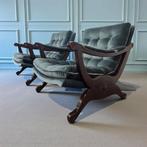 Set van 2 vintage blauwe eenzitten / fauteuils / zetels, Ophalen